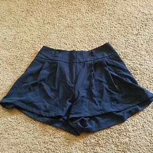 High waisted navy blue shorts